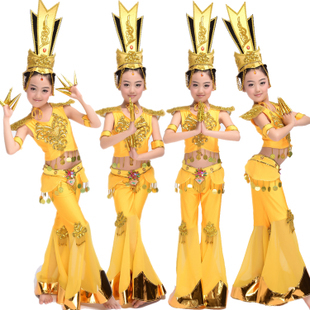 儿童千手观音表演服装女童演出服古典舞敦煌飞天舞蹈服泰国舞服
