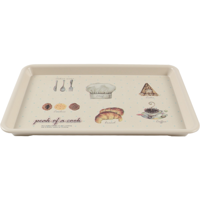 韩式长方形托盘 家用水杯茶盘卡通蛋糕盘塑料盘菜盘子 宝宝用餐盘
