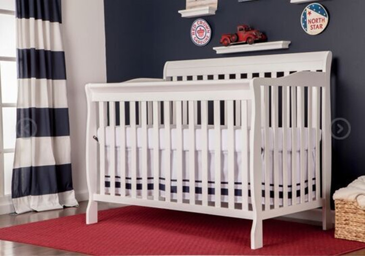 婴儿床出口美国实木儿童床环保多功能130*70可拼大床送短护栏