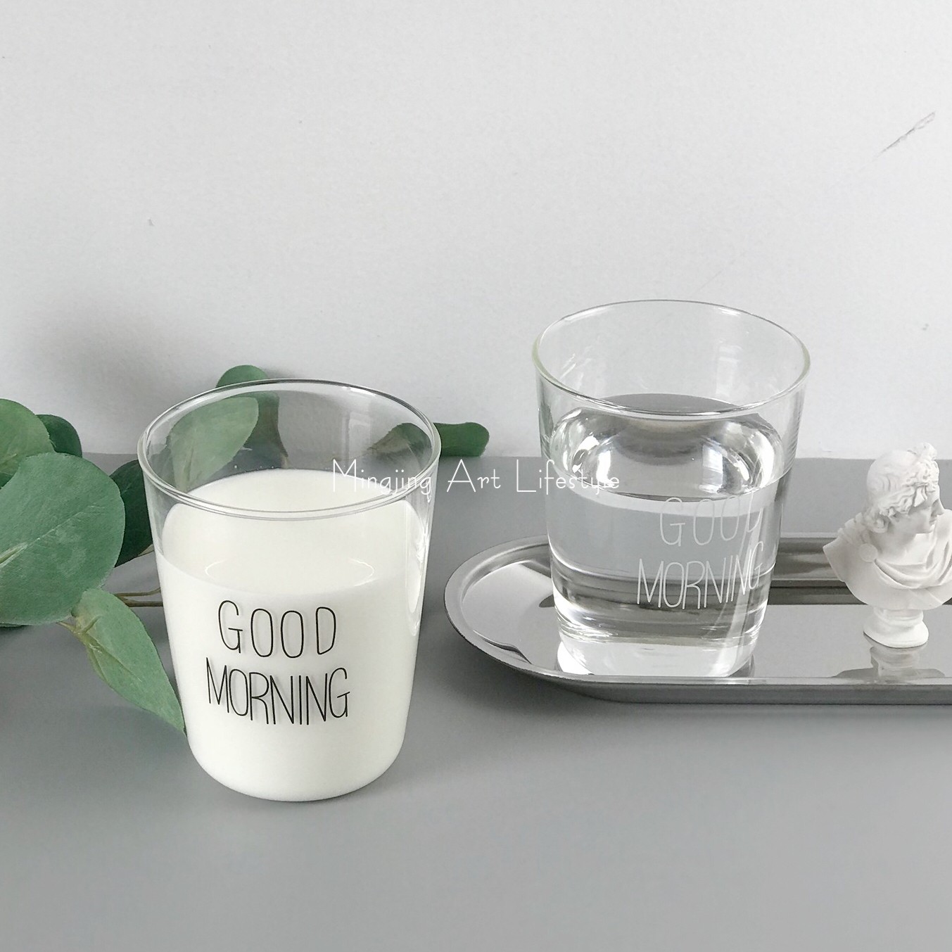 【低价清仓】北欧morning牛奶杯早餐杯玻璃杯果汁杯茶水杯情侣杯