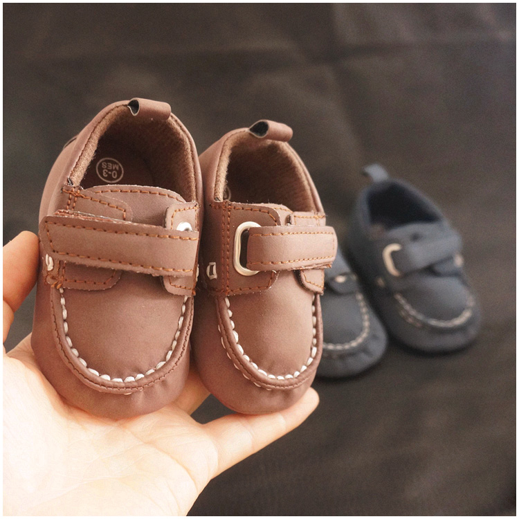 经典绅士春秋男宝宝鞋子  婴儿复古小皮鞋 软底鞋魔术贴 0-1岁