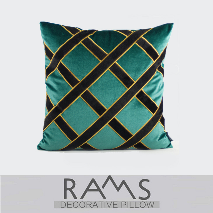 RAMS北欧样板房间客厅沙发靠垫抱枕套含芯简约现代绒布靠包腰靠枕