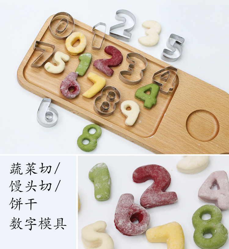 不锈钢馒头大小号数字DIY手工水果蔬菜卡通宝宝饼干切辅食模具