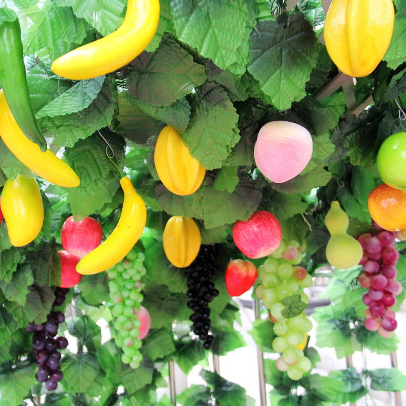 仿真葡萄叶子串水果假花藤条摆件装饰蔬菜绿植物藤蔓管道缠绕吊顶