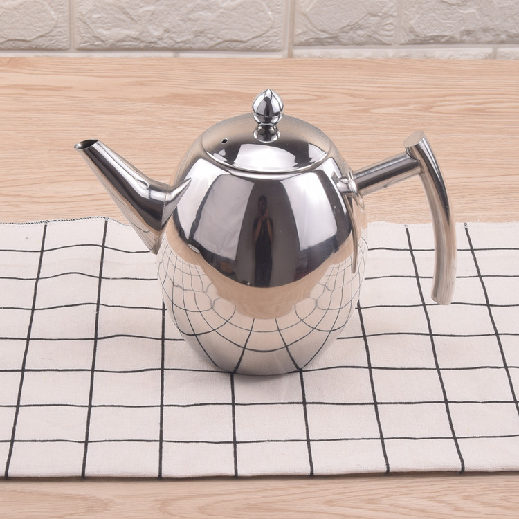 包邮不锈钢茶壶冷水壶泡茶带茶叶过滤网橄榄形烧水茶壶电磁炉2L