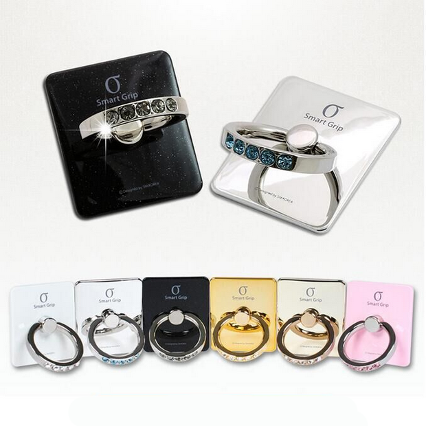 韩国smartgrip防滑手机创意水钻闪指环支架重复粘贴式指环扣新款