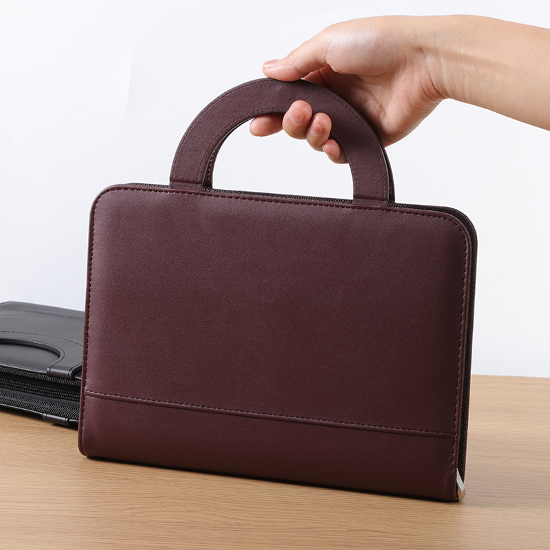 处理带手提袋记事本商务拉链包带计算器笔记本可定制多功能经理夹