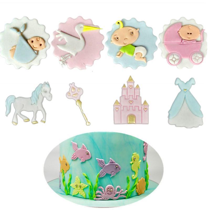 婴儿童话城堡木马主题翻糖蛋糕印花模切模 翻糖蛋糕饼干装饰模具