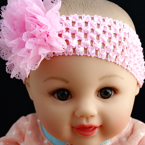 2岁4岁3岁新款婴儿拍照头花 洋娃娃配件 宝宝发带粉色蓝色
