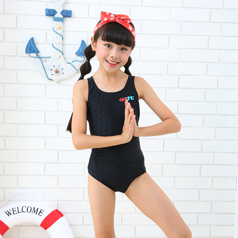 旗雷特儿童泳衣三件连体单层竞速游泳比赛训练泳装女童游泳训练服