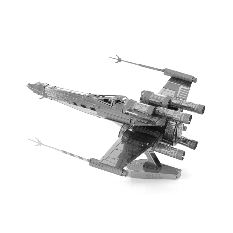 爱拼 全金属不锈钢DIY拼装模型3D  X翼战斗机14岁以上非儿童玩具