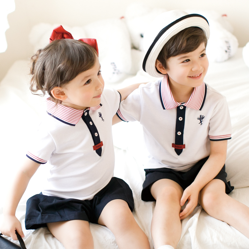 日韩夏季幼儿园园服全棉英伦风中小学生校服儿童运动校服套装制服