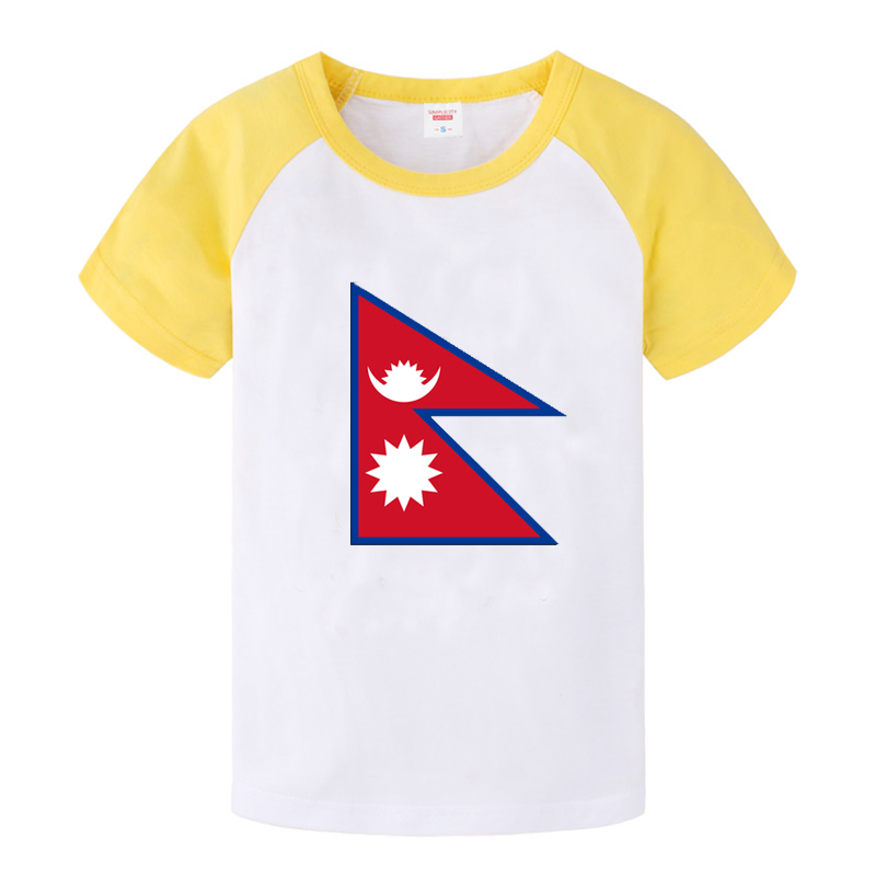 尼泊尔国旗 短袖男女儿童班服小学生表演活动t恤衫上衣服装纯棉夏