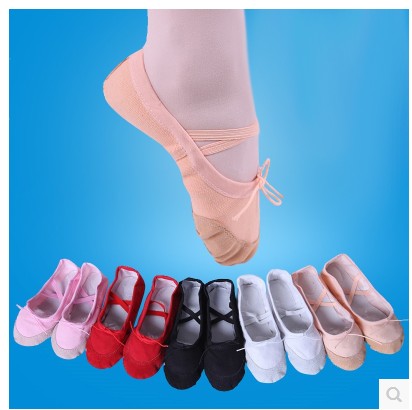 幼儿童舞蹈鞋子芭蕾舞练功瑜伽鞋猫爪鞋跳舞鞋帆布皮头软底地板鞋
