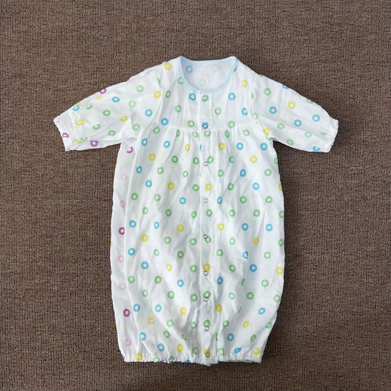 夏外贸日单新生婴儿纱布两用爬服 0-3个月宝宝薄睡袋 满月连身衣