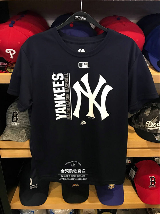 台湾代购顺丰直发MLB 洋基队 夏装新款男士圆领上衣短袖T恤