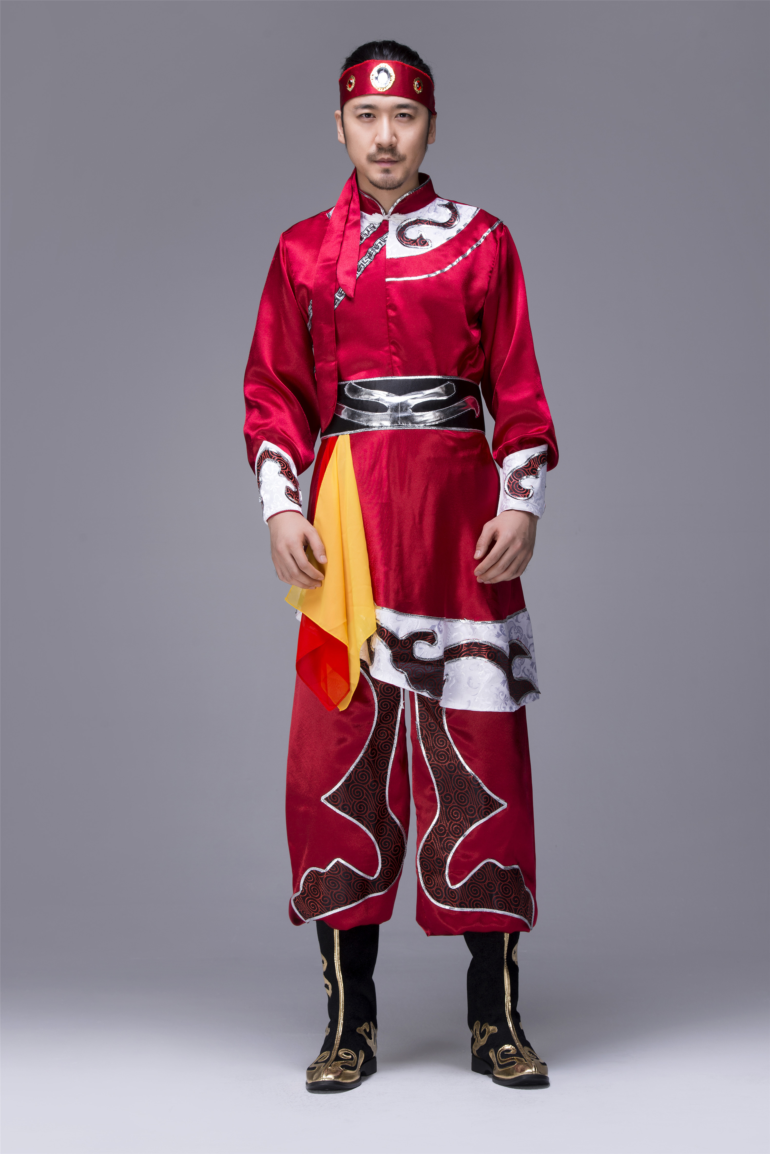 民族古男舞蹈演出服古蒙藏族筷子服饰成人表演服蒙演出服装舞族