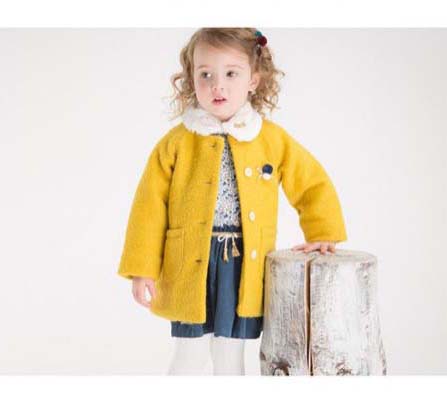 童装 韩版女童黄色毛圈呢大衣 加绒加厚款圆领羊毛外套