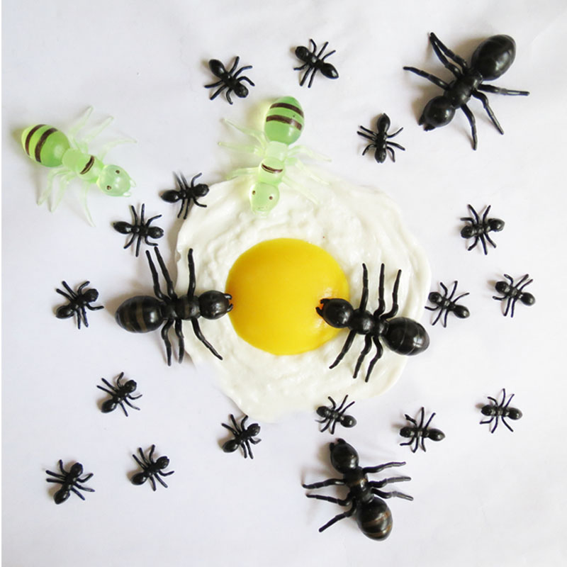 仿真小蚂蚁模型工蚁红蚂蚁儿童塑胶玩具多足昆虫教学影视道具造景
