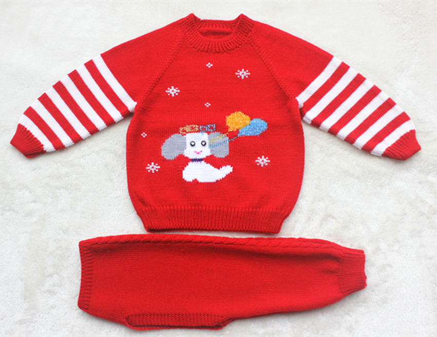 纯手工编织婴儿羊毛衣 手织1至2岁儿童插袖套头宝宝毛线衣童装