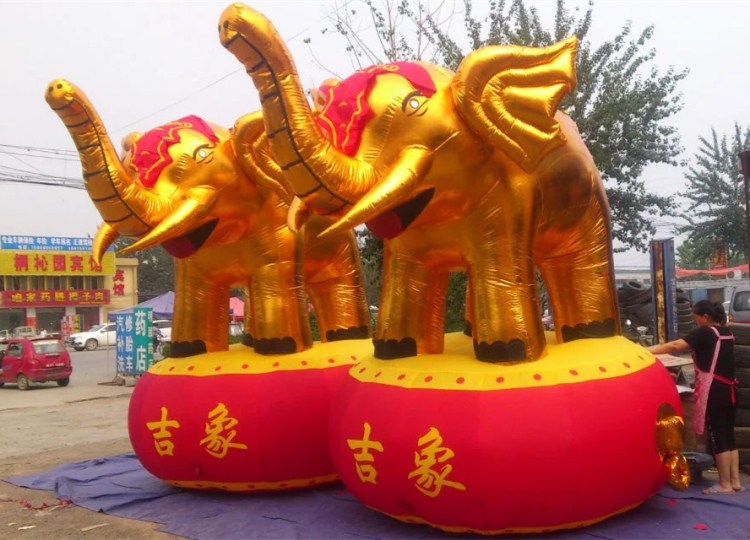 加厚充气大象金象吉象卡通拱门气模婚庆开业庆典促销活动3m4M5米