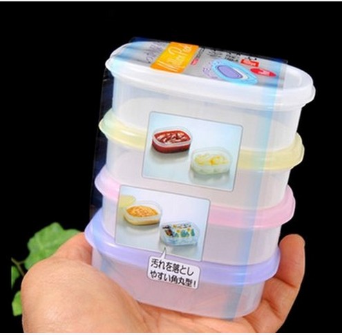 包邮日本进口迷你4个装小保鲜酱料盒微型收纳盒可微波宝宝辅食盒