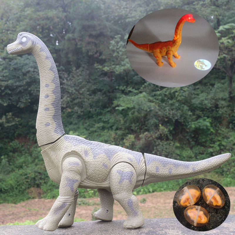 男孩恐龙下蛋玩具儿童电动仿真动物模型双头龙大号走路腕龙双头龙