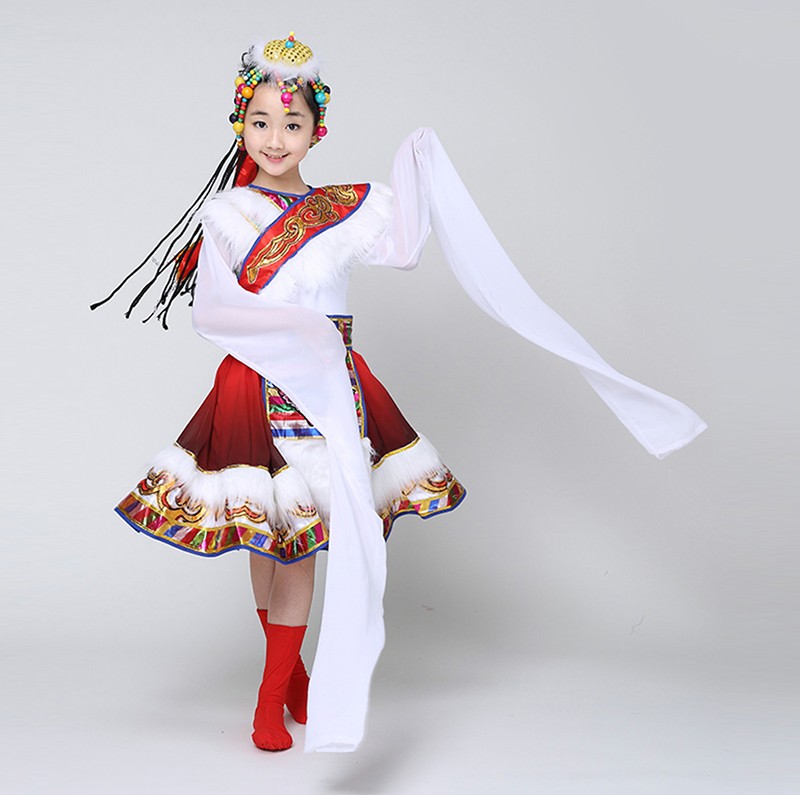 高档儿童民族藏族舞蹈演出服装成人藏服康巴西藏草原蒙古表演服装