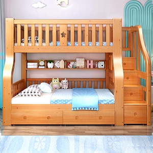 上下床双层床全实木两层子母床双人高低床交错式上下铺木床儿童床