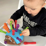 刺猬拼插积木婴童益智玩具颜色数字数量彩色早教专注力训练洞洞