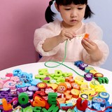 婴幼儿童串珠子益智力早教动脑穿线绳积木玩具1-2一3岁男女孩宝宝